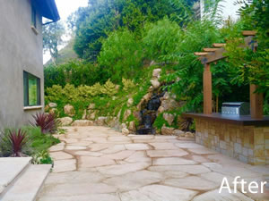 Burbank Hillside Waterfall - After