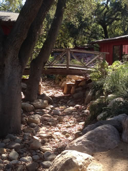 Dry Stream and a Wood Bridge Crossing, Westlake, CA